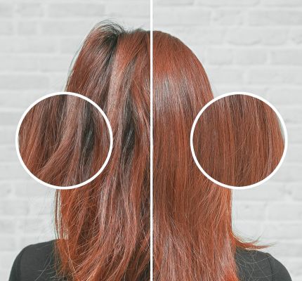 Trockenes sprödes Haar vs glänzendes Haar